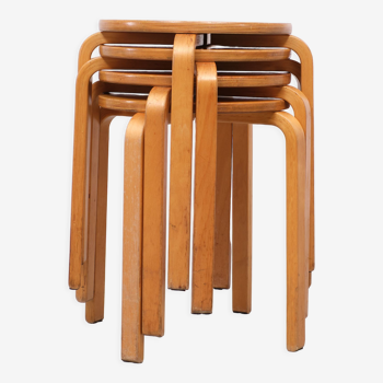 Vintage Frosta bentwood stacking stools for Ikea, 1990s