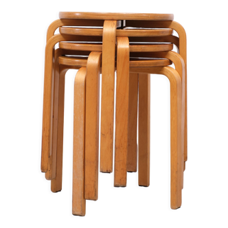 Vintage Frosta bentwood stacking stools for Ikea, 1990s