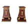Pair of plaster bases imitating porphyry and gilded bronze circa 1980.