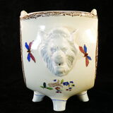 Old small pot cache or gardener in faience FIVES LILLE