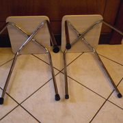 2 Scandinavian Style Stools in Formica and Chrome Steel, 1950s-60s