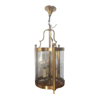 Vintage suspension in brass and glass
