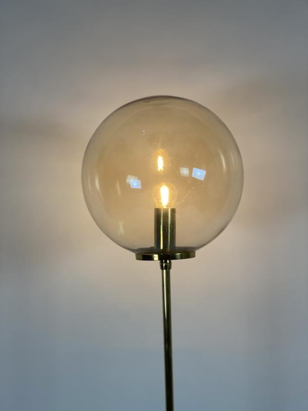 Iridescent glass brass globe lamppost