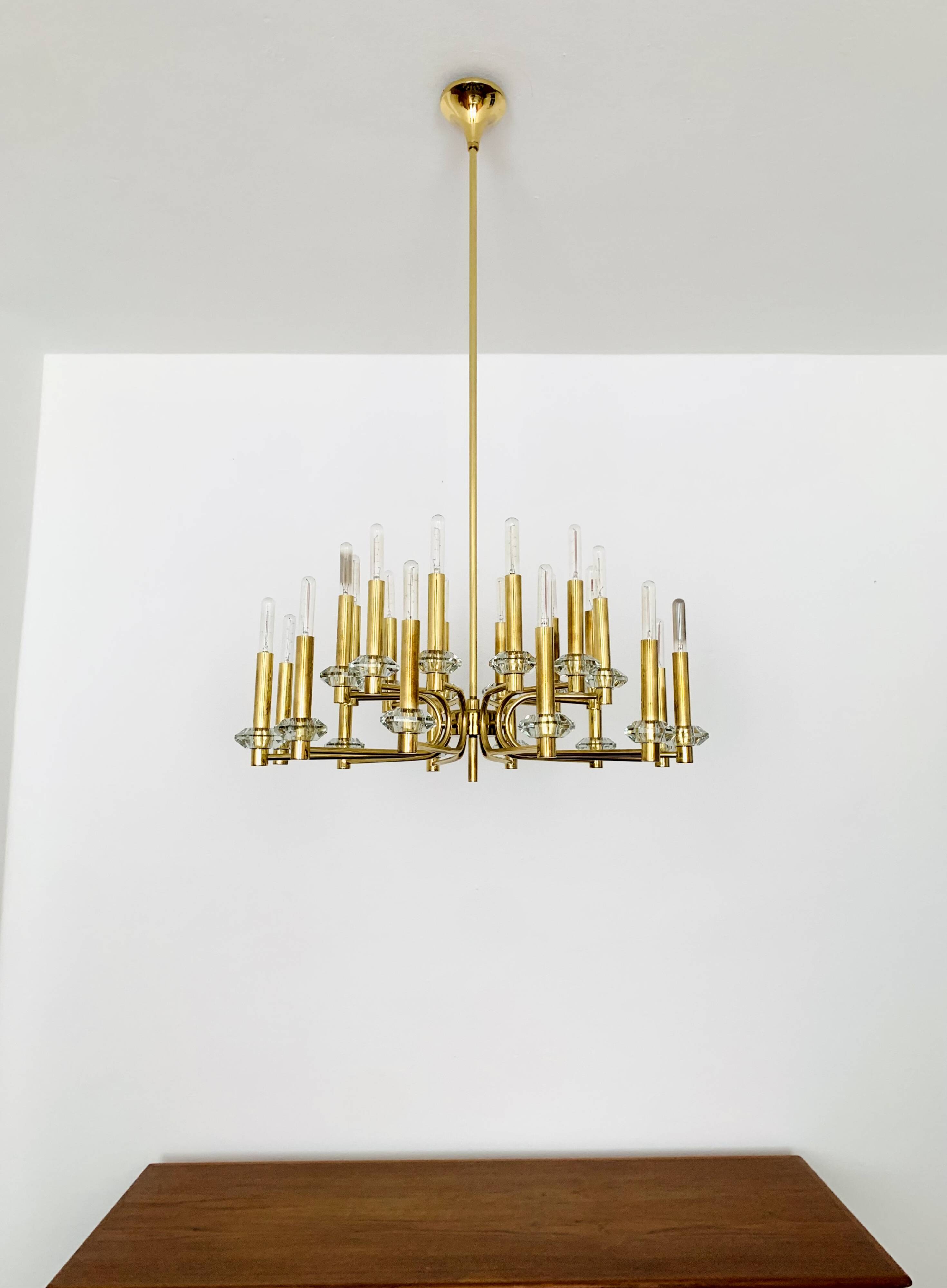 Brass Chandelier by Gaetano Sciolari