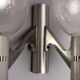 Applique murale vintage en aluminium et verre, design, Made in Italy, années 1960