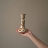 Pair of handcrafted porcelain ceramic candelabra candlesticks
