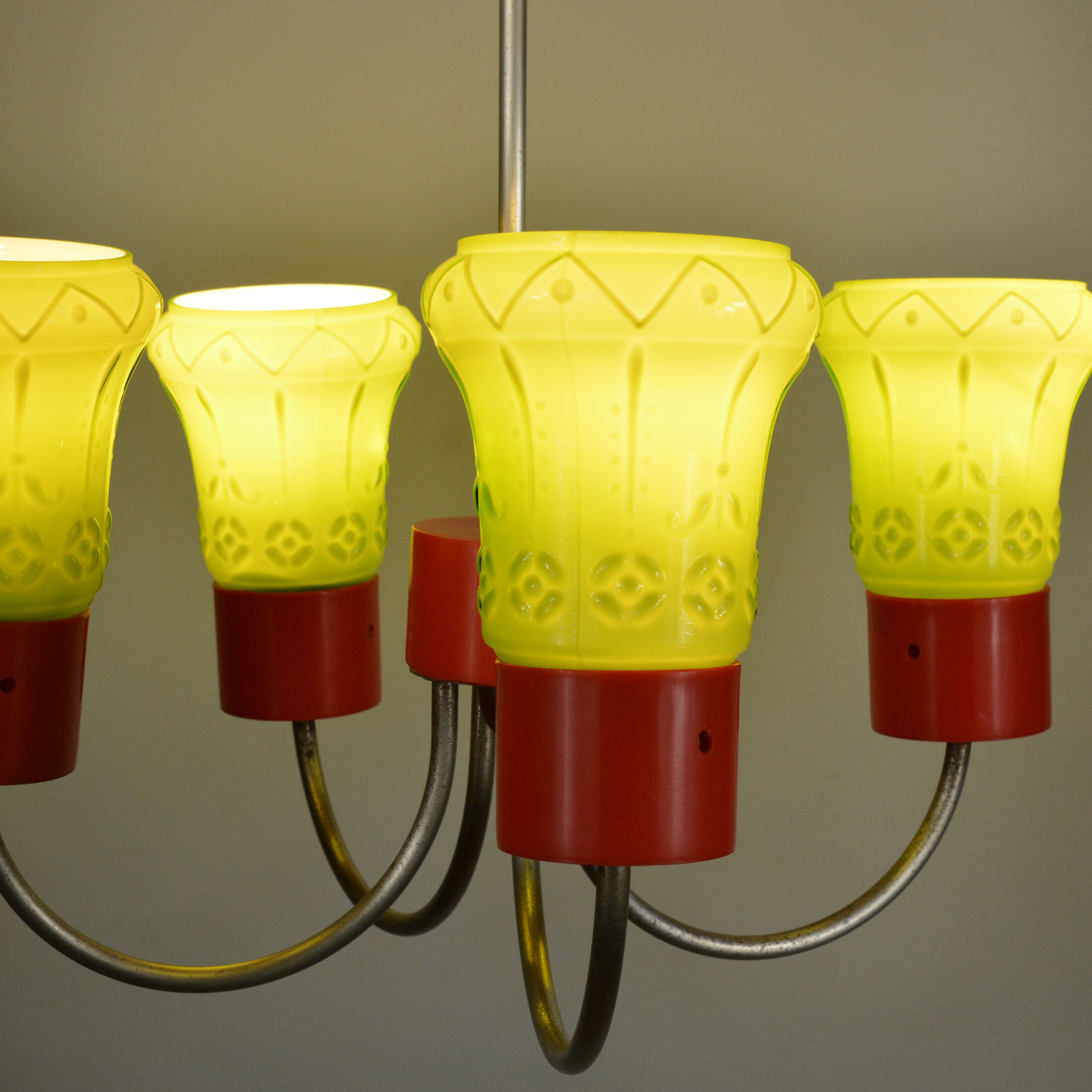 1970s postmodern pendant lamp zzm domgos zabrze, poland