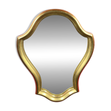 Mirror with a wavy shape, wood and gilded stucco