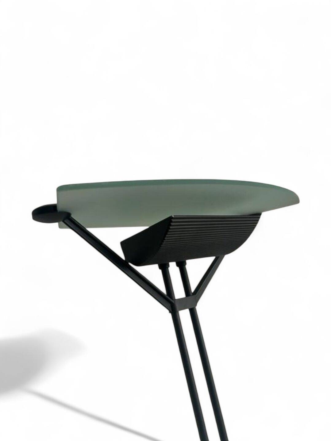 Black halogen floor lamp – design by Sigheaki Asahara, circa 1980
