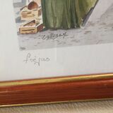 Framed watercolor by Michèle Gallego - Fréjus