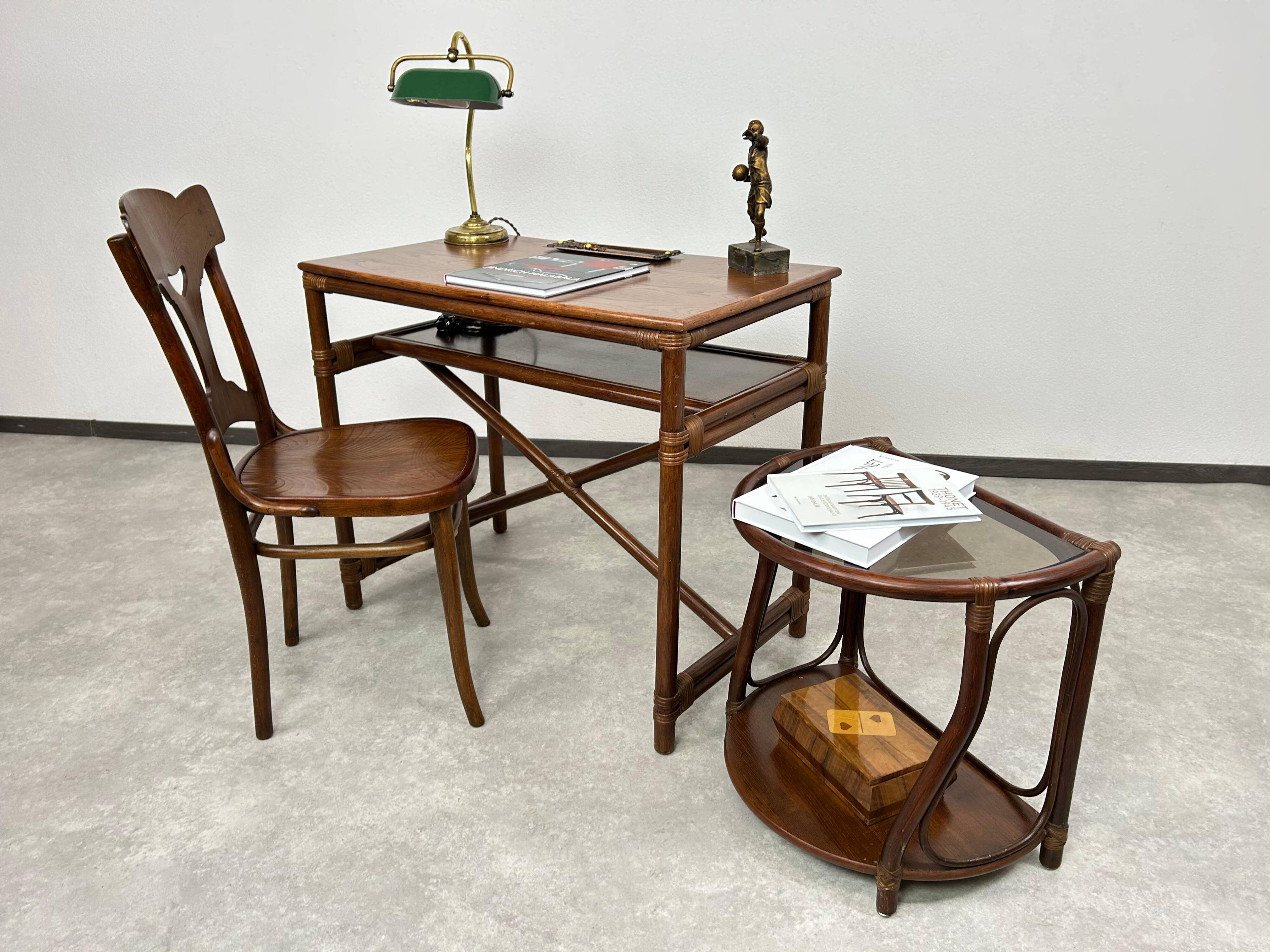 Bamboo side table in Mid-Century Modern style by Gervasoni