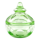 Art Deco bonbonniere, green crystal, Moser, Czechoslovakia, 1930s