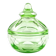 Art Deco bonbonniere, green crystal, Moser, Czechoslovakia, 1930s