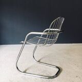 Mid-Century Modern Chrome Dining Chairs by Gastone Rinaldi, Italy, 1970s, Set of 6