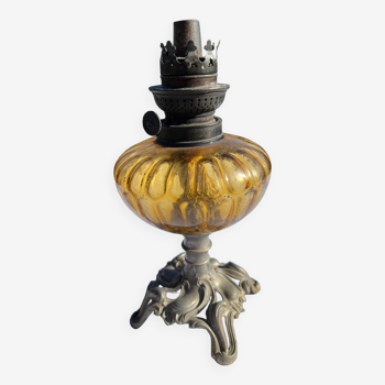 Regulated kerosene lamp and vintage smoked glass