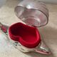 Duo vintage snail jewelry boxes in silver metal