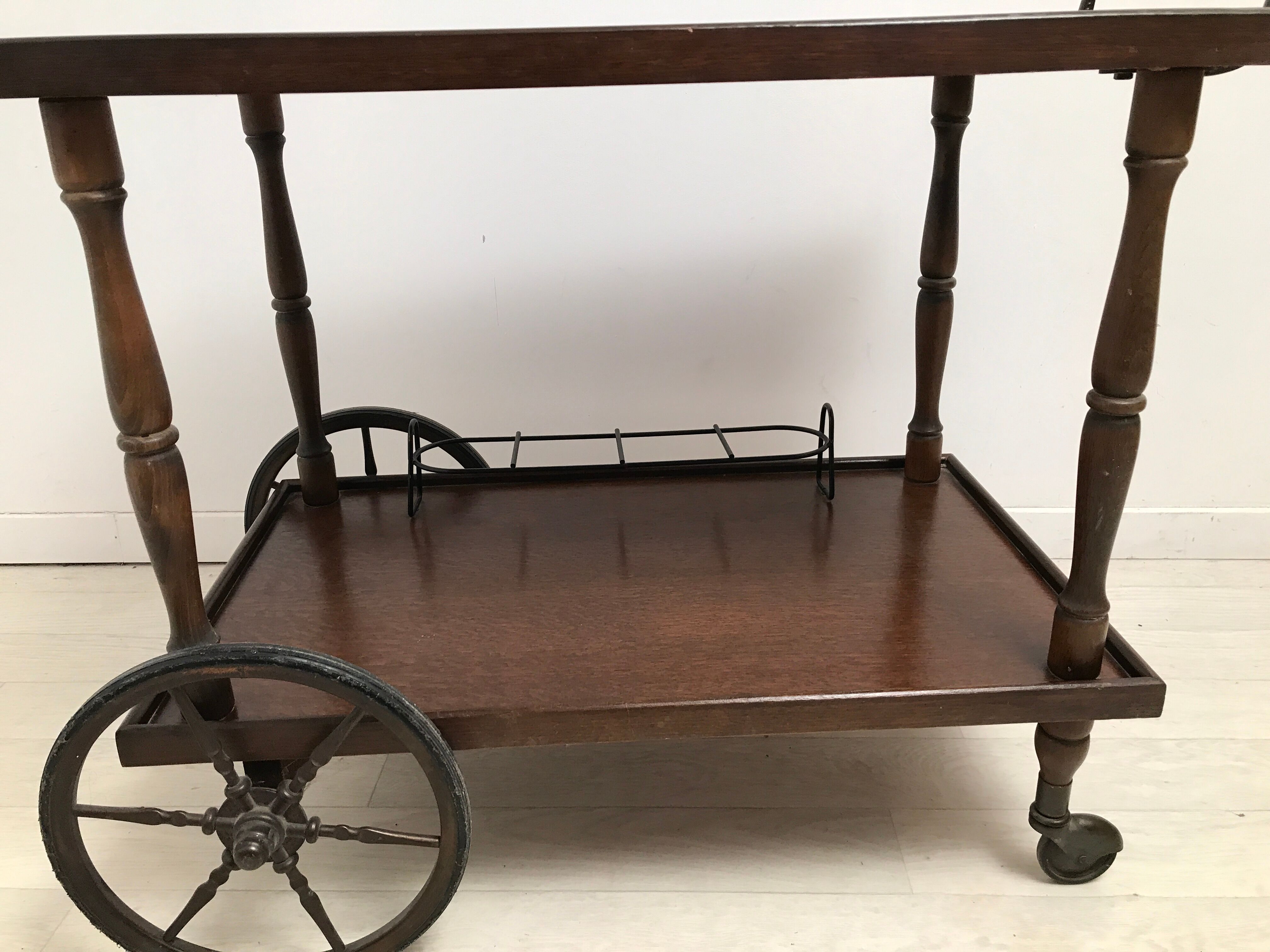 Vintage wheeled dessert Bottle Support