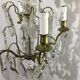 4 light bronze and crystal chandelier