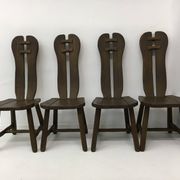 Set of 4 Belgian Brutalist Dining Chairs from De Puydt, 1970’s