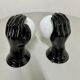2 black ceramic hand lamps from the 70s / vintage and opaline lamp