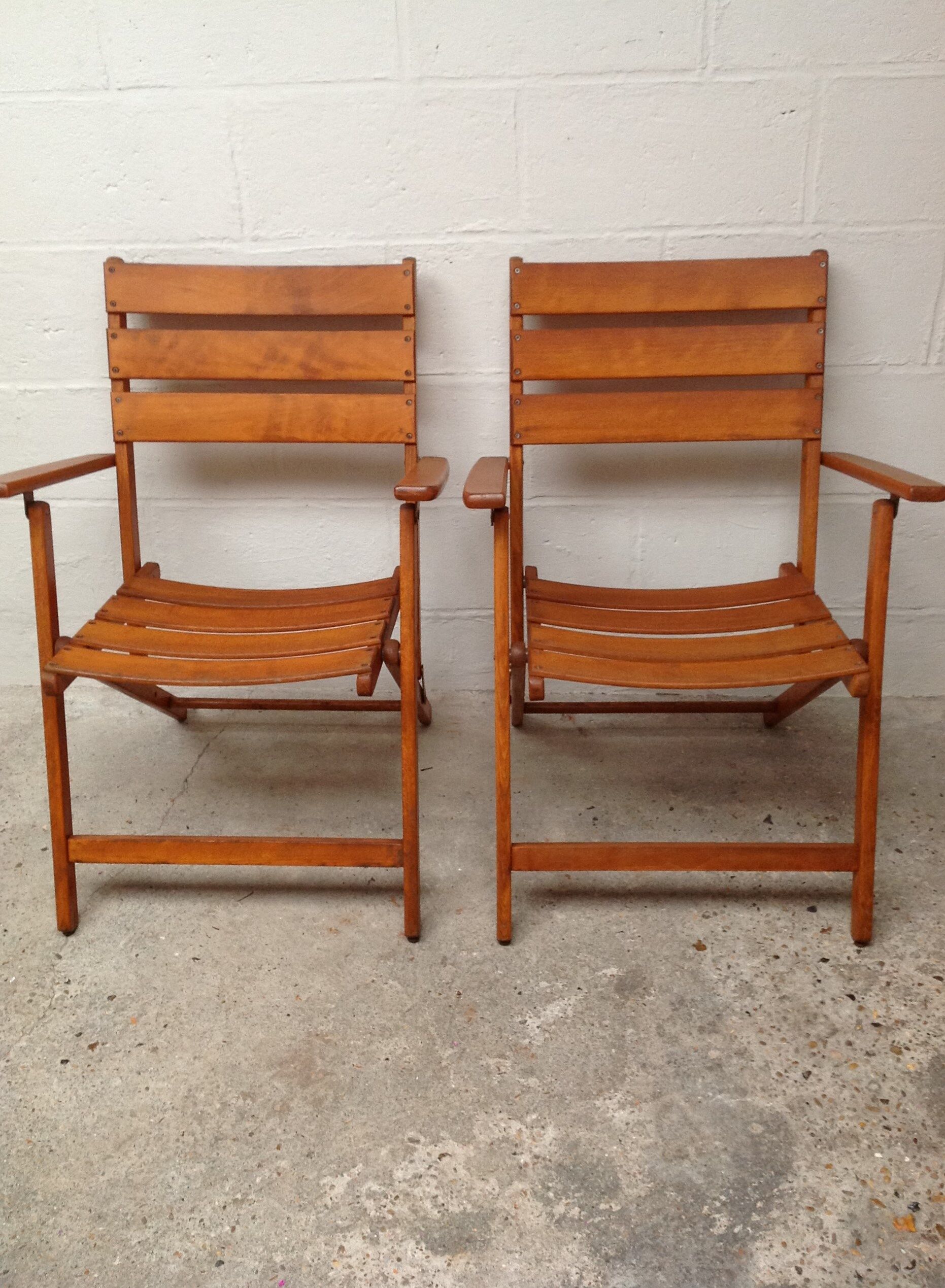Teak folding chairs