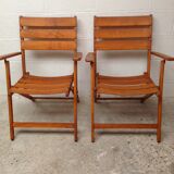 Teak folding chairs