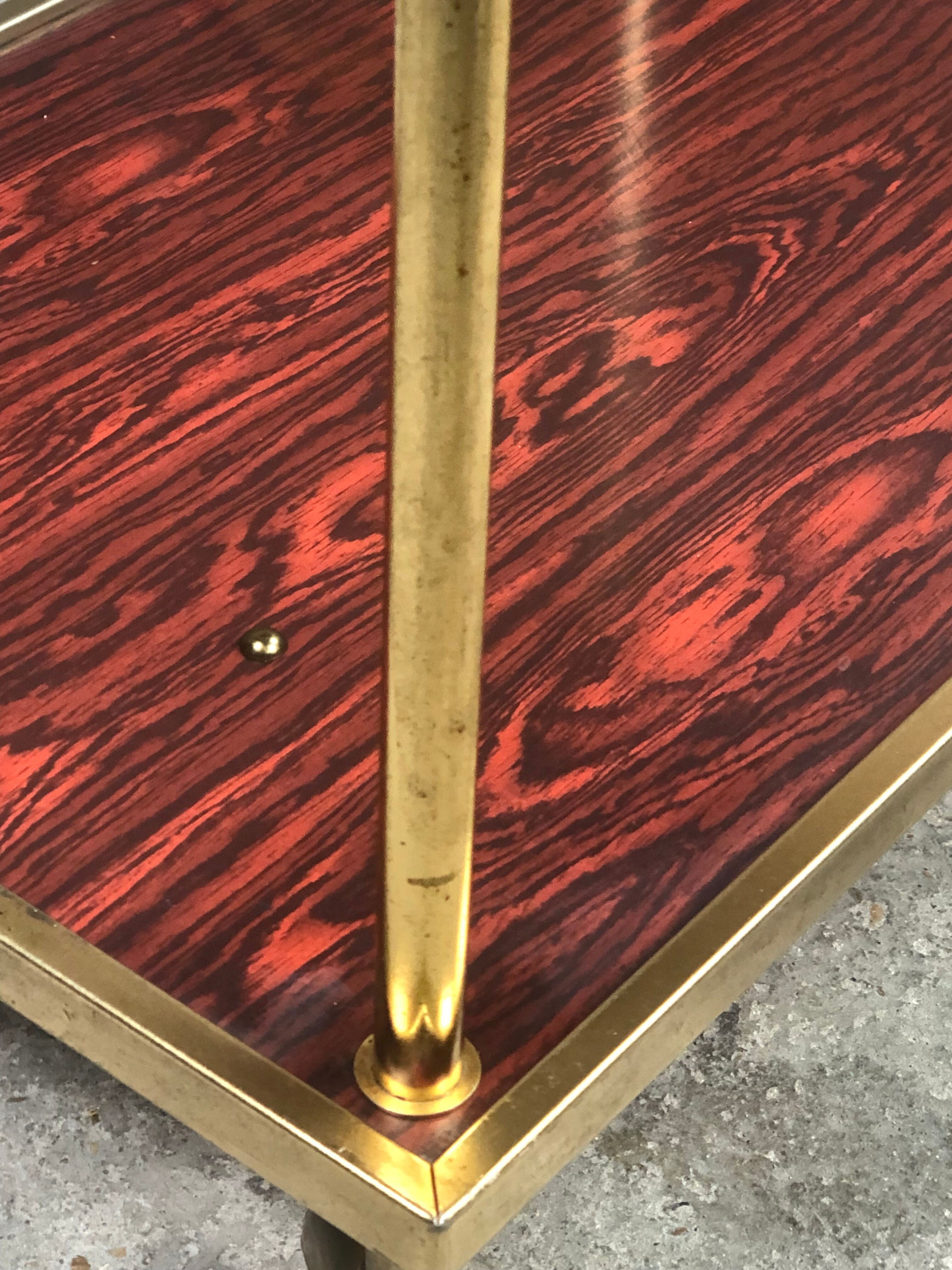 Brass and formica 60's rolling table