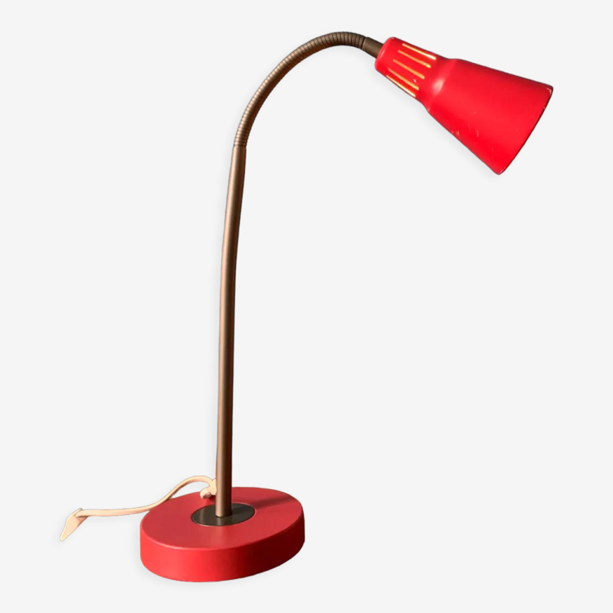 Lampe ikea rouge sur pied années 90 | Selency