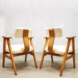 Vintage midcentury Dutch design arm chairs 1950s stoelen
