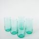 Lot de 5 verres à eau Long Drink en verre vert, 1970