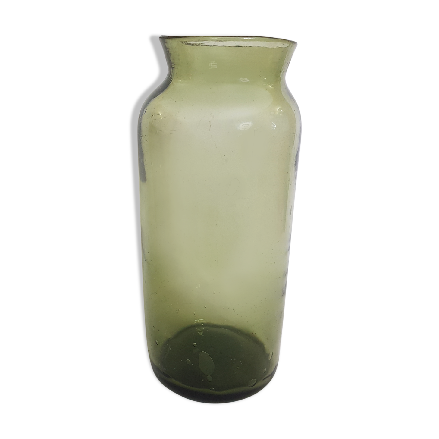 Blown and bubbled glass vase