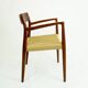 Sculptural Scandinavian Modern Armchair Mod. 57 in Teck and Paper