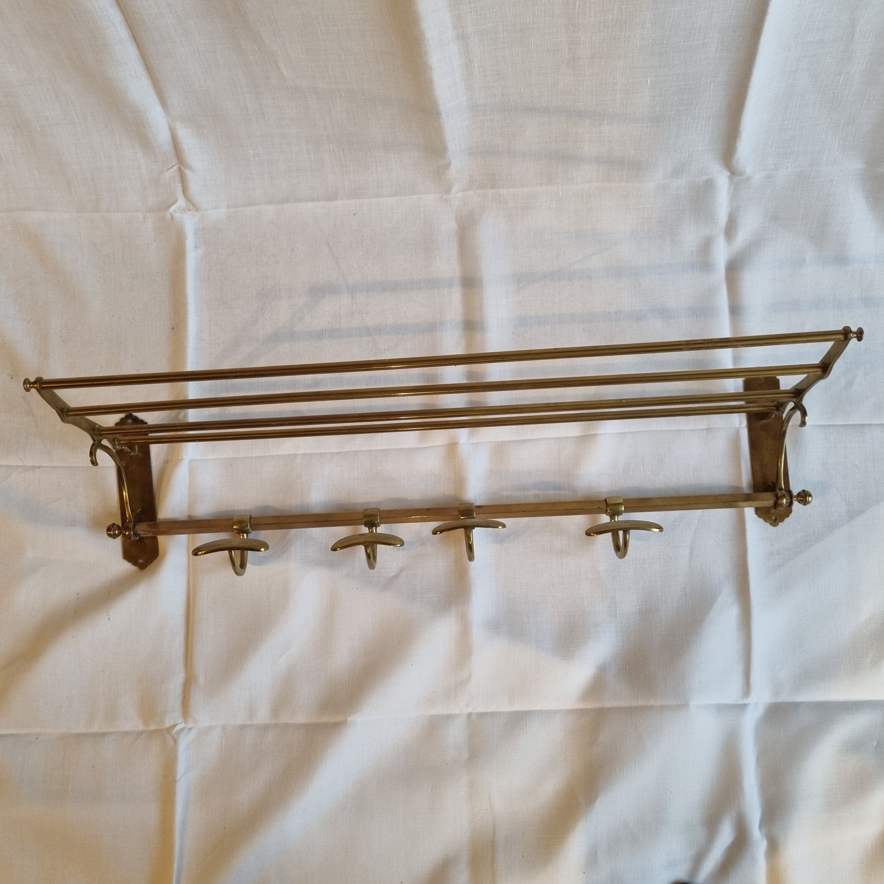 Brass wall coat rack