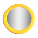 Syla round mirror in yellow plastic, 70s