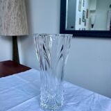 Grand vase torsadé en verre