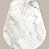 Oval marble and cast iron bistro table