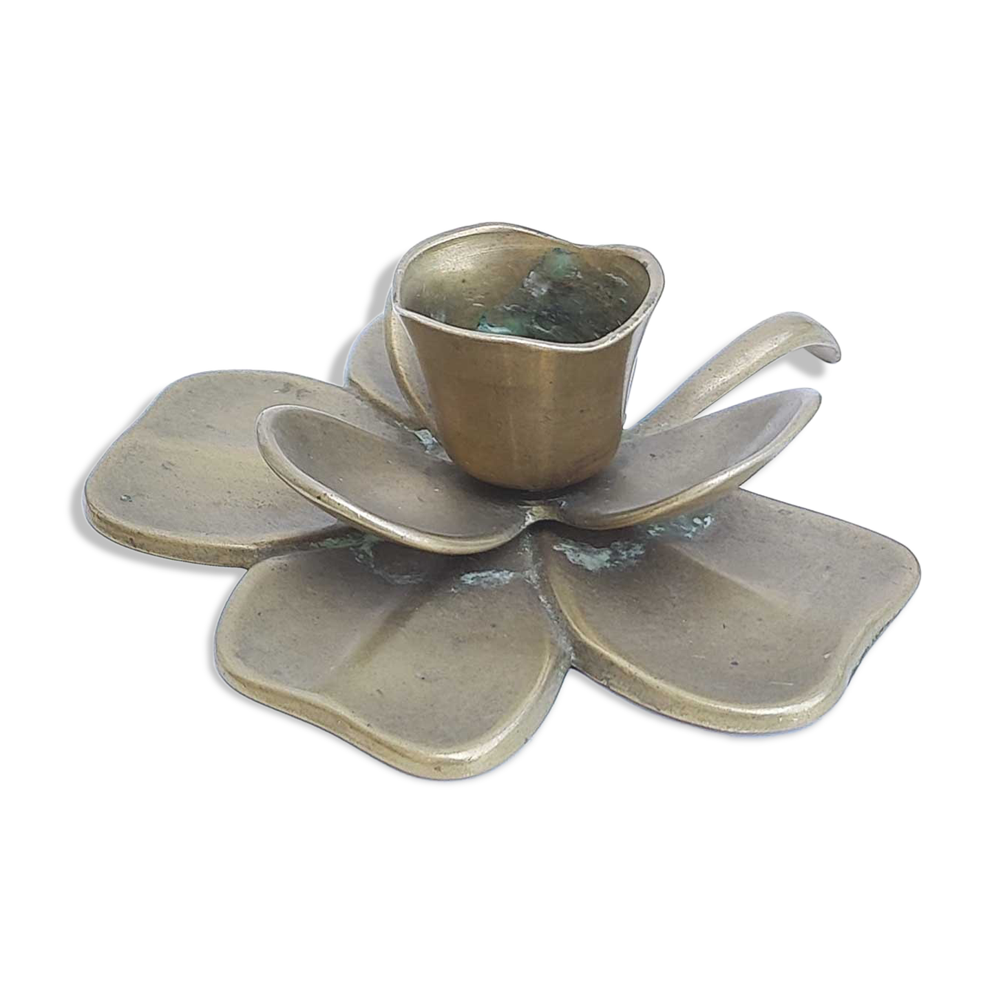 Brass flower candle holder