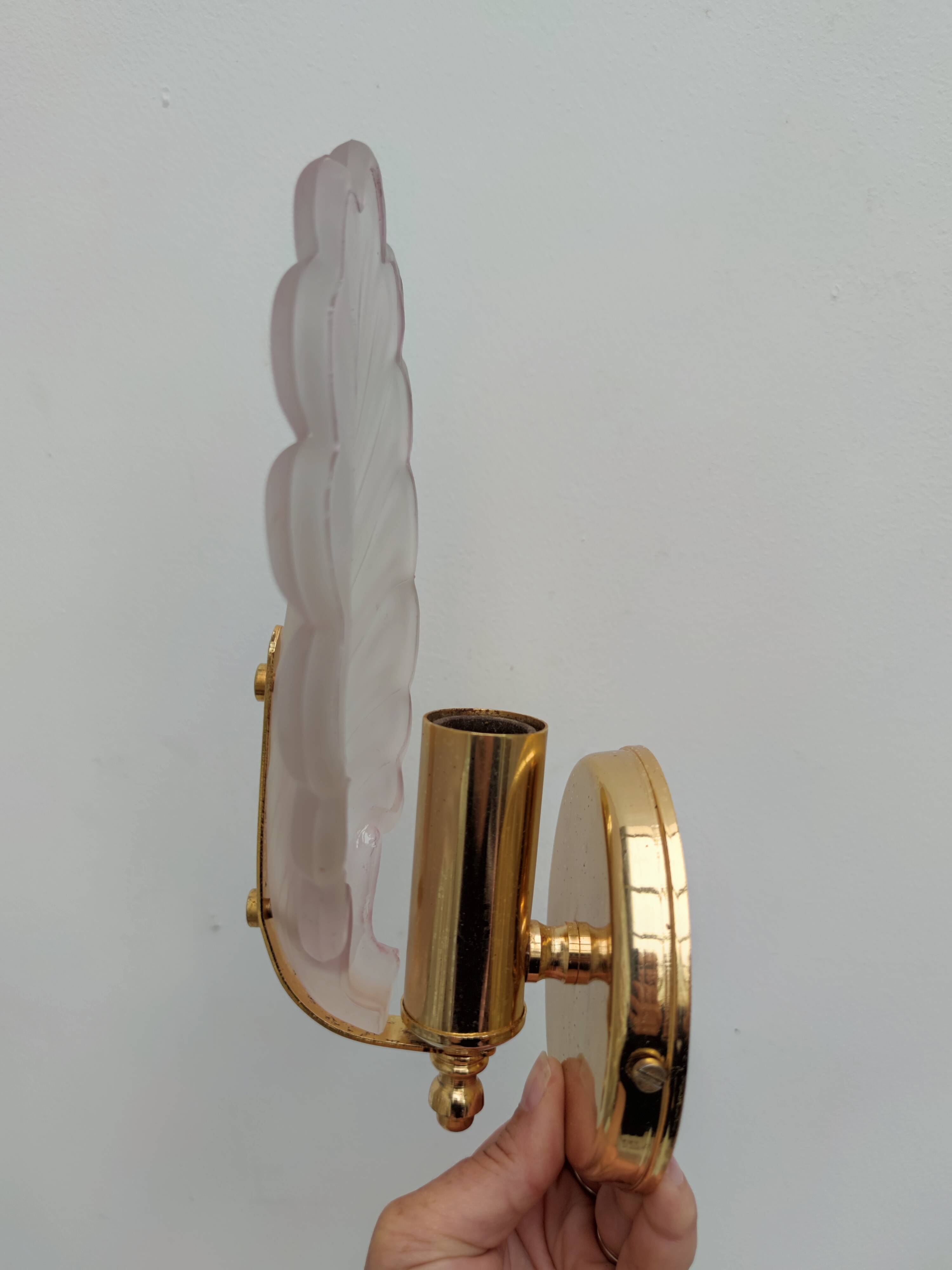 Pair of pink petal sconces