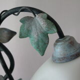 Table lamp in metal and frosted glass by Jean-Pierre Ryckaert, collection "Louisiane" 60's