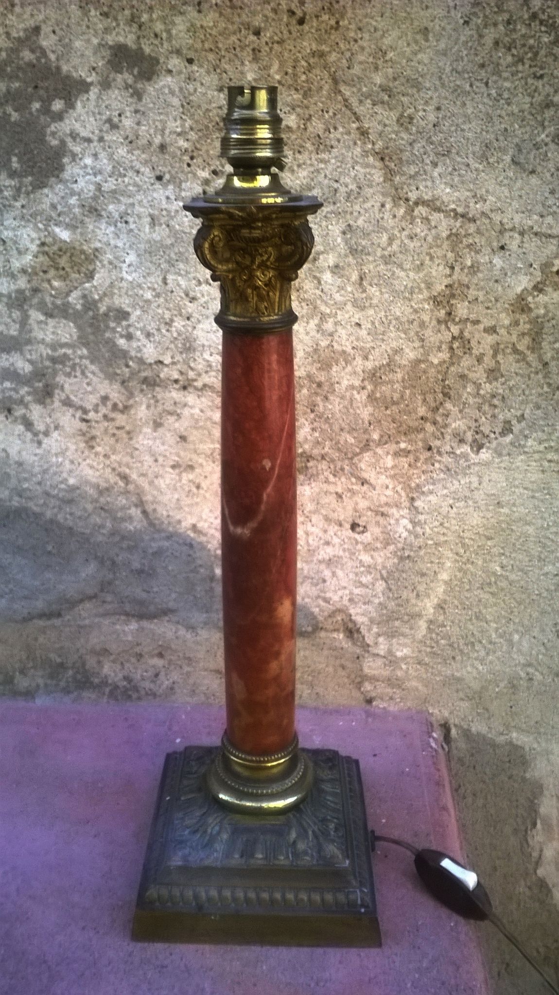 Ancient marble lamp foot