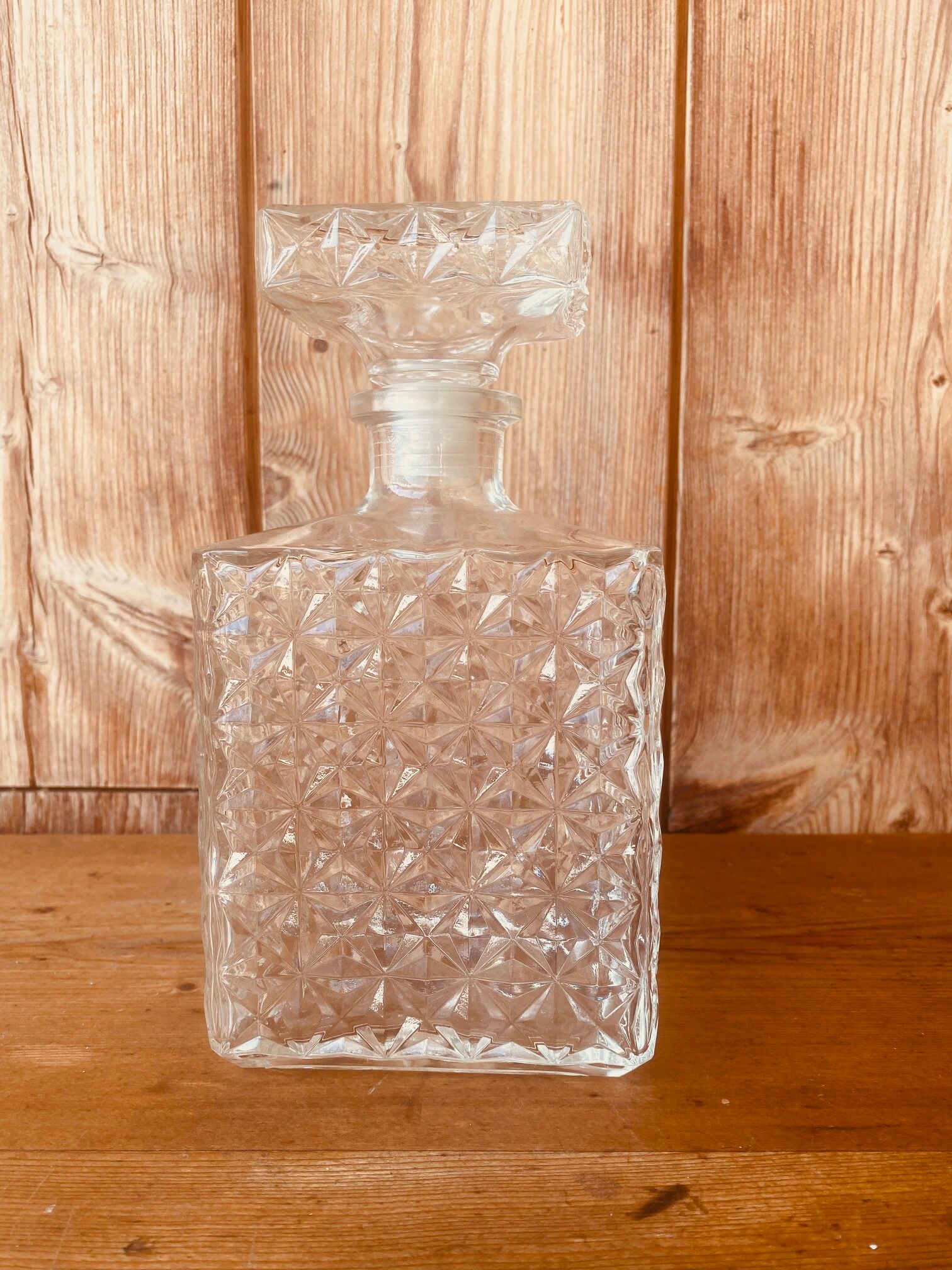 Vintage rectangular whisky decanter 70s