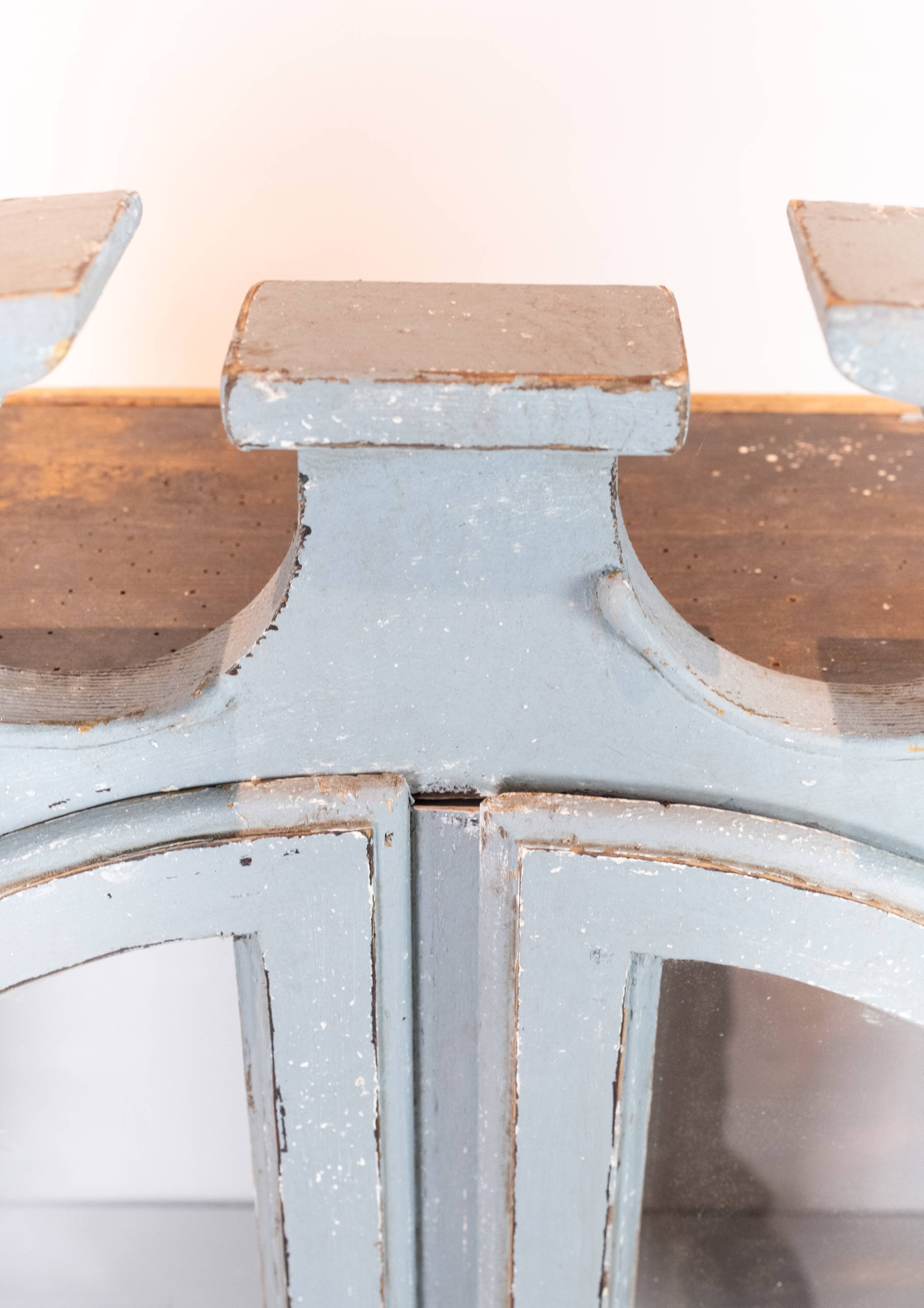 Grey painted hanging glass cabinet in gustavian style from around 1820.