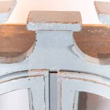 Grey painted hanging glass cabinet in gustavian style from around 1820.