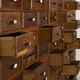 Trade cabinet with 96 drawers
