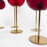 Set of 7 Hans-Agne Jakobsson AB Markaryd NR135 red tealight holders, Sweden, c