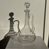 Large transparent glass carafe with a Biot stopper H32 D14.5