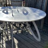 White metal table
