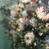 Oil on canvas entitled "Le Bouquet Bleu" and signed Marcel Depré (1919 - 1990)