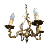 Lustre français vintage 4 branches bronze