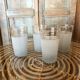 Lot de 4 verres blancs granités et dorés